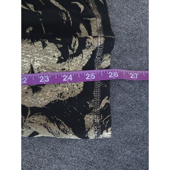 Orly Sheer Floral Black Gold Rose Mesh Long Sleeve Stretch Blouse Shirt Sz M - Picture 9 of 9